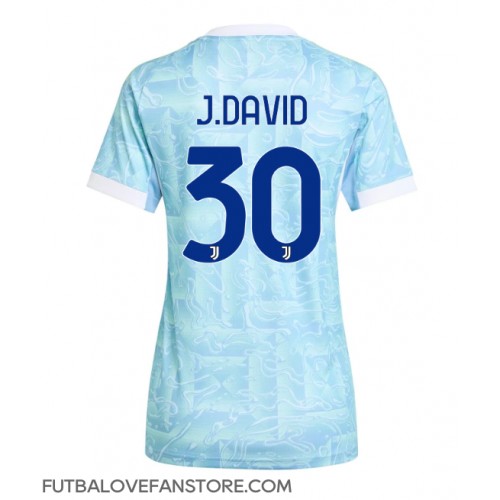 Juventus Jonathan David #30 Vonkajší Ženy futbalový dres 2025-26 Krátky Rukáv Juventus Jonathan David #30 Vonkajší Ženy futbalový dres 2025-26 Krátky Rukáv
